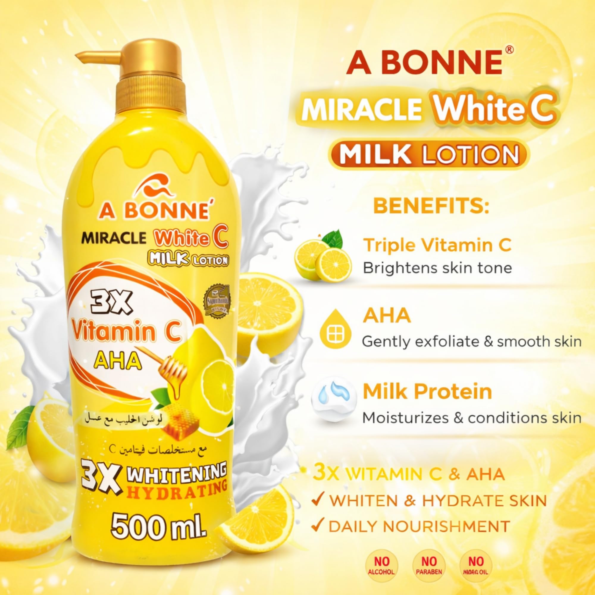 Buy A Bonne Miracle White C Milk Lotion | 3X Vitamin C & AHA